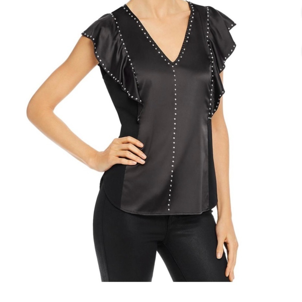 Generation Love Jordyn Studded Top in Black - Size Small